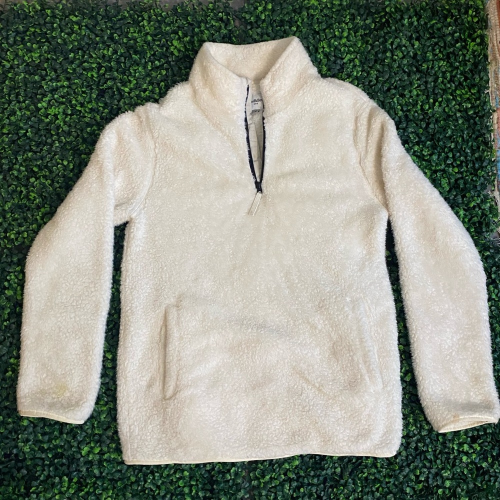 White Sherpa Quarter Zip
